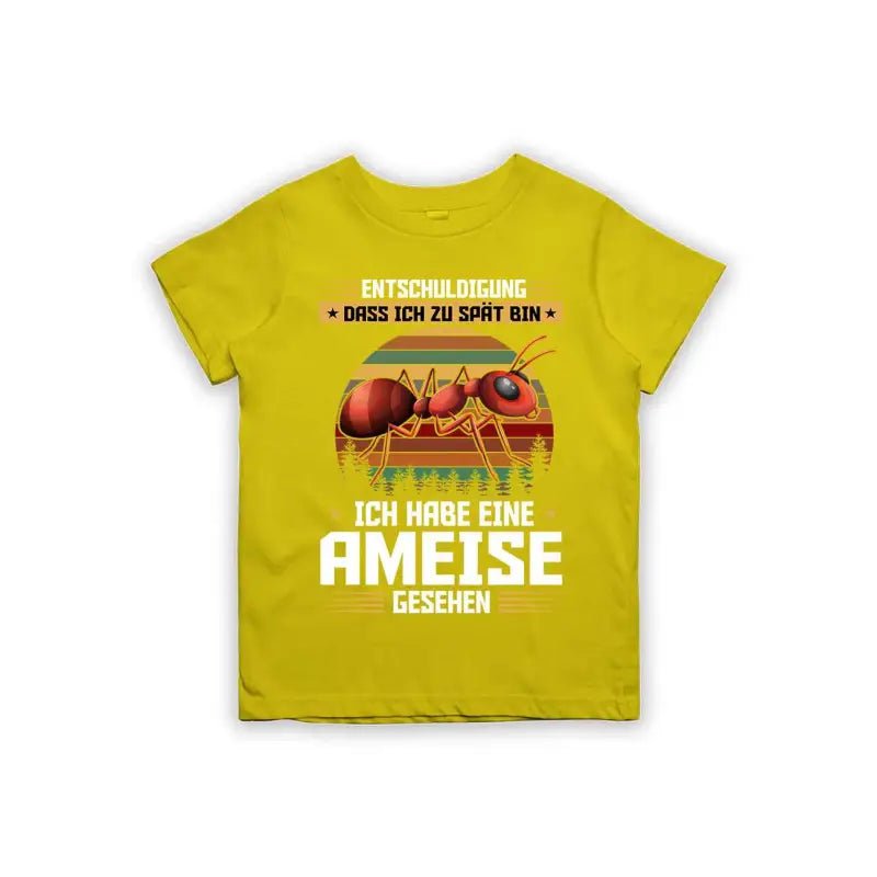 Entschuldigung dass ich zu spät bin... ich habe eine Ameise gesehen Kinder T-Shirt - Schwarzer - Kaffee