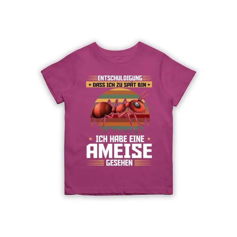 Entschuldigung dass ich zu spät bin... ich habe eine Ameise gesehen Kinder T-Shirt - Schwarzer - Kaffee