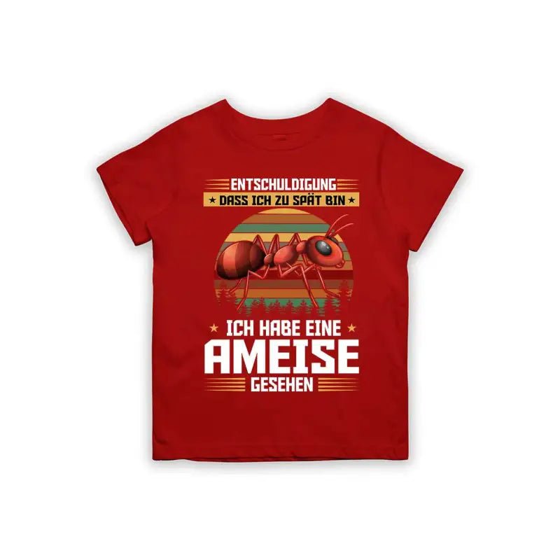 Entschuldigung dass ich zu spät bin... ich habe eine Ameise gesehen Kinder T-Shirt - Schwarzer - Kaffee