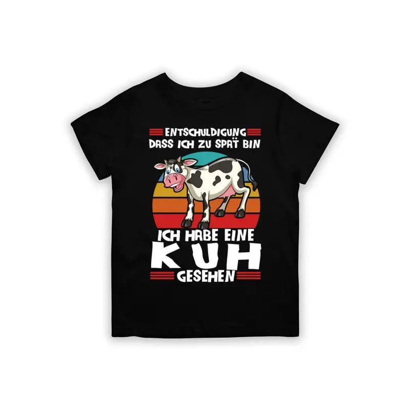 Entschuldigung dass ich zu spät bin... ich habe eine Kuh gesehen Kinder T-Shirt - Schwarzer - Kaffee