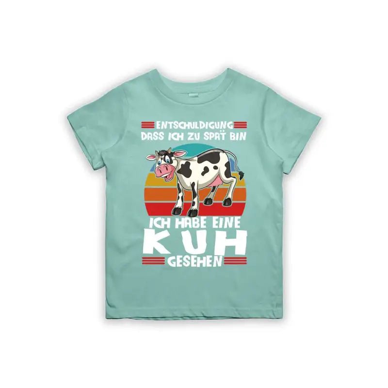 Entschuldigung dass ich zu spät bin... ich habe eine Kuh gesehen Kinder T-Shirt - Schwarzer - Kaffee