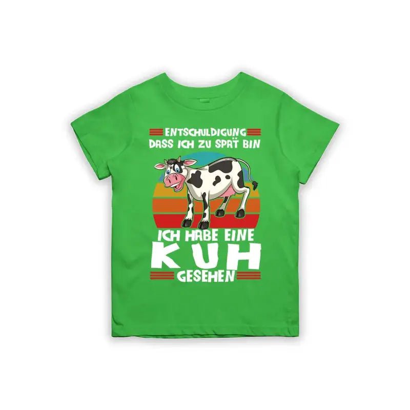 Entschuldigung dass ich zu spät bin... ich habe eine Kuh gesehen Kinder T-Shirt - Schwarzer - Kaffee