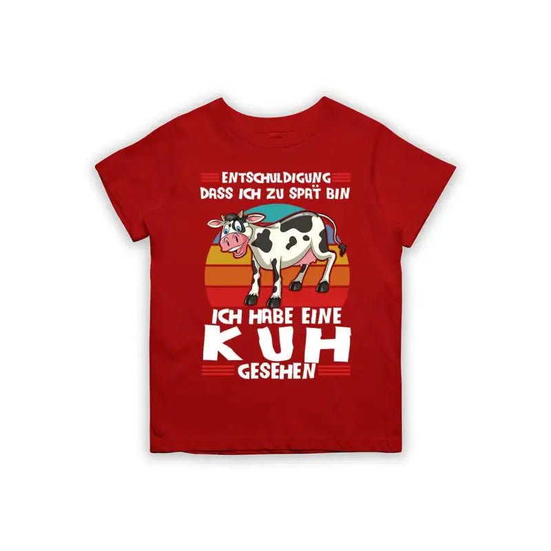 Entschuldigung dass ich zu spät bin... ich habe eine Kuh gesehen Kinder T-Shirt - Schwarzer - Kaffee