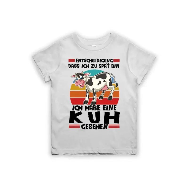 Entschuldigung dass ich zu spät bin... ich habe eine Kuh gesehen Kinder T-Shirt - Schwarzer - Kaffee