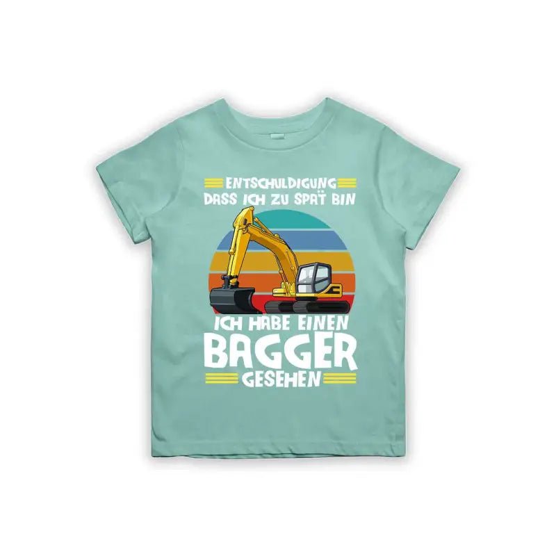 Entschuldigung dass ich zu spät bin... ich habe einen Bagger gesehen Kinder T-Shirt - Schwarzer - Kaffee