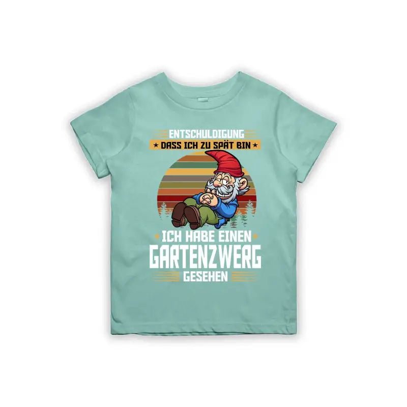 Entschuldigung dass ich zu spät bin... ich habe einen Gartenzwerg gesehen Kinder T-Shirt - Schwarzer - Kaffee