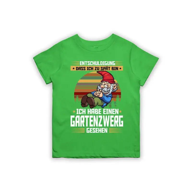 Entschuldigung dass ich zu spät bin... ich habe einen Gartenzwerg gesehen Kinder T-Shirt - Schwarzer - Kaffee