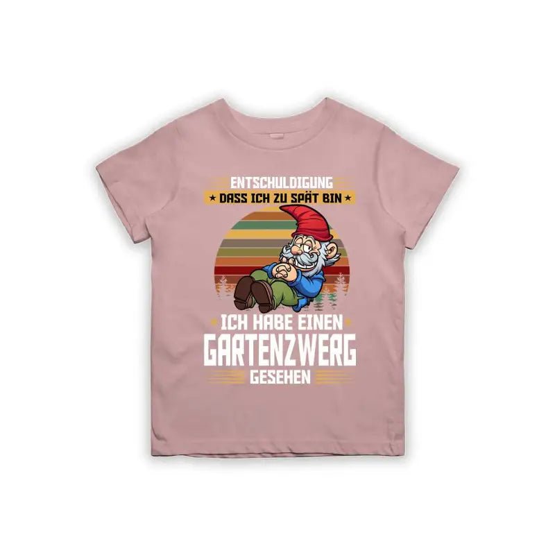Entschuldigung dass ich zu spät bin... ich habe einen Gartenzwerg gesehen Kinder T-Shirt - Schwarzer - Kaffee