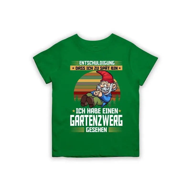 Entschuldigung dass ich zu spät bin... ich habe einen Gartenzwerg gesehen Kinder T-Shirt - Schwarzer - Kaffee