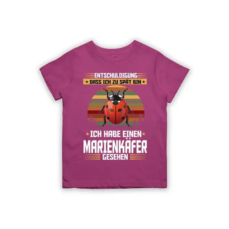 Entschuldigung dass ich zu spät bin... ich habe einen Marienkäfer gesehen Kinder T-Shirt - Schwarzer - Kaffee