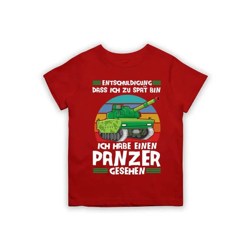 Entschuldigung dass ich zu spät bin... ich habe einen Panzer gesehen Kinder T-Shirt - Schwarzer - Kaffee
