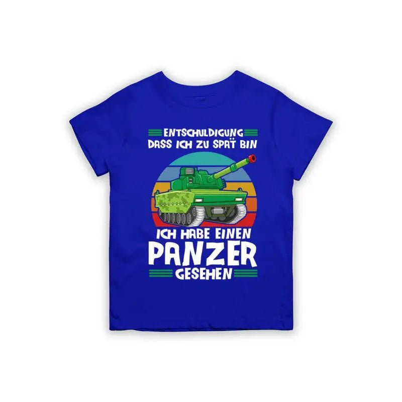 Entschuldigung dass ich zu spät bin... ich habe einen Panzer gesehen Kinder T-Shirt - Schwarzer - Kaffee