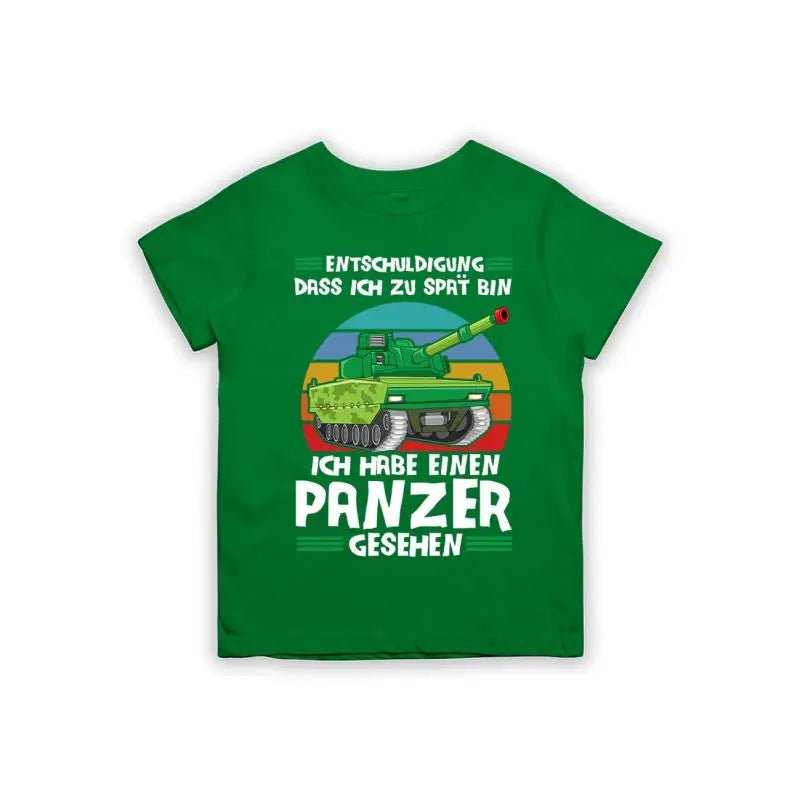 Entschuldigung dass ich zu spät bin... ich habe einen Panzer gesehen Kinder T-Shirt - Schwarzer - Kaffee