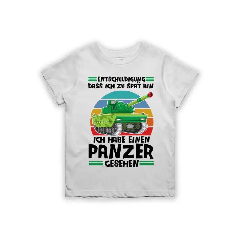 Entschuldigung dass ich zu spät bin... ich habe einen Panzer gesehen Kinder T-Shirt - Schwarzer - Kaffee