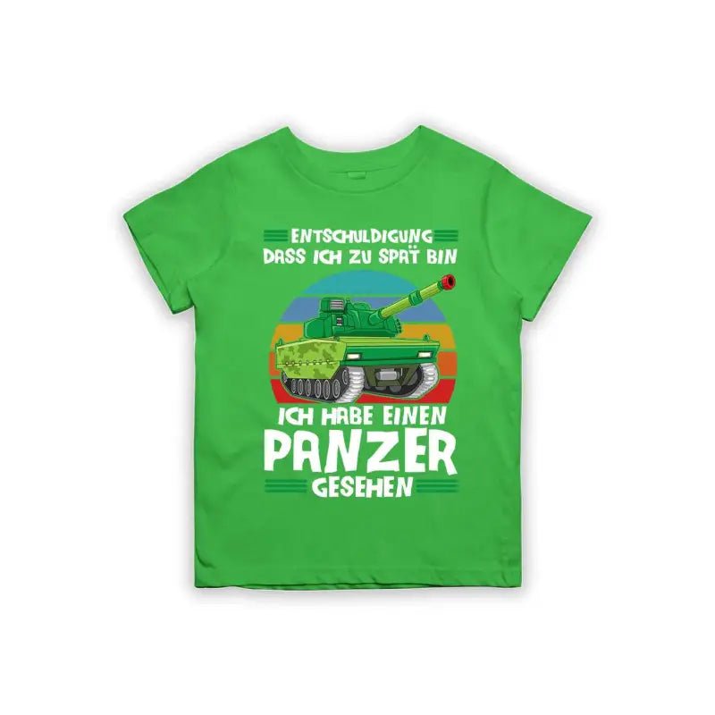 Entschuldigung dass ich zu spät bin... ich habe einen Panzer gesehen Kinder T-Shirt - Schwarzer - Kaffee