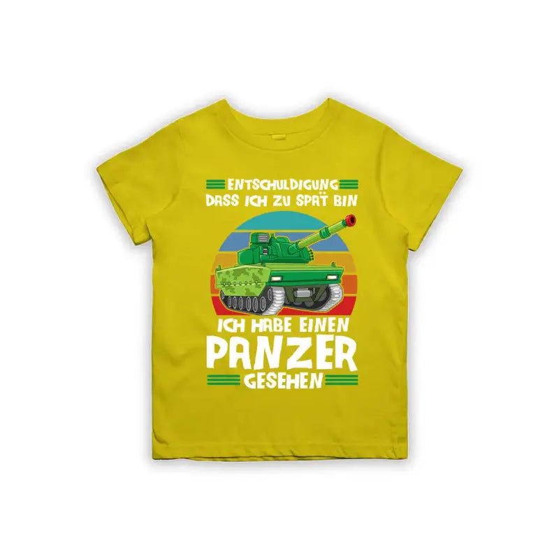 Entschuldigung dass ich zu spät bin... ich habe einen Panzer gesehen Kinder T-Shirt - Schwarzer - Kaffee