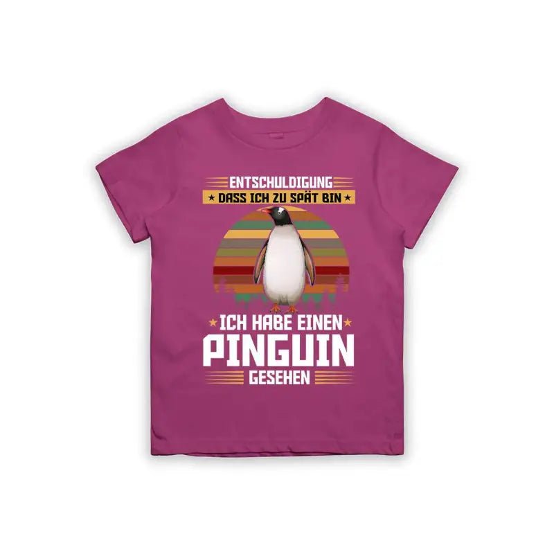 Entschuldigung dass ich zu spät bin... ich habe einen Pinguin gesehen Kinder T-Shirt - Schwarzer - Kaffee