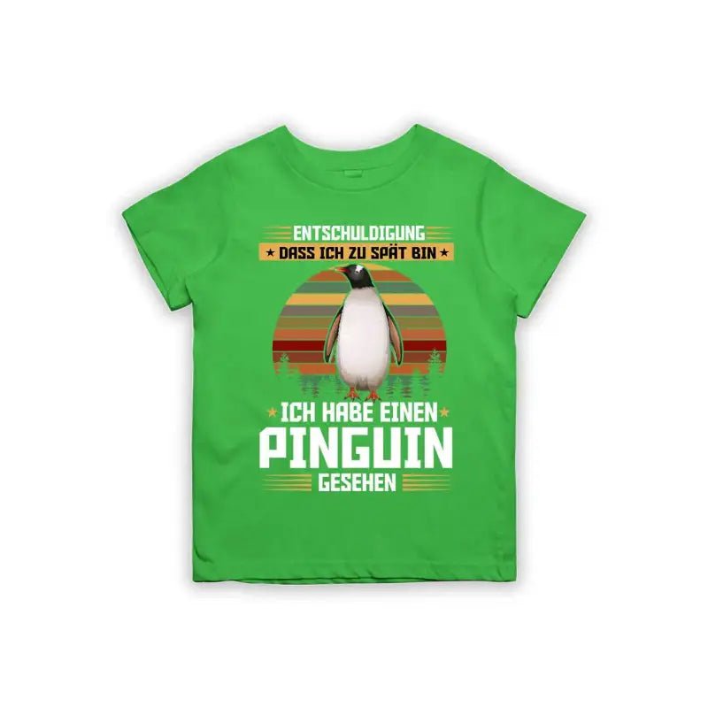 Entschuldigung dass ich zu spät bin... ich habe einen Pinguin gesehen Kinder T-Shirt - Schwarzer - Kaffee