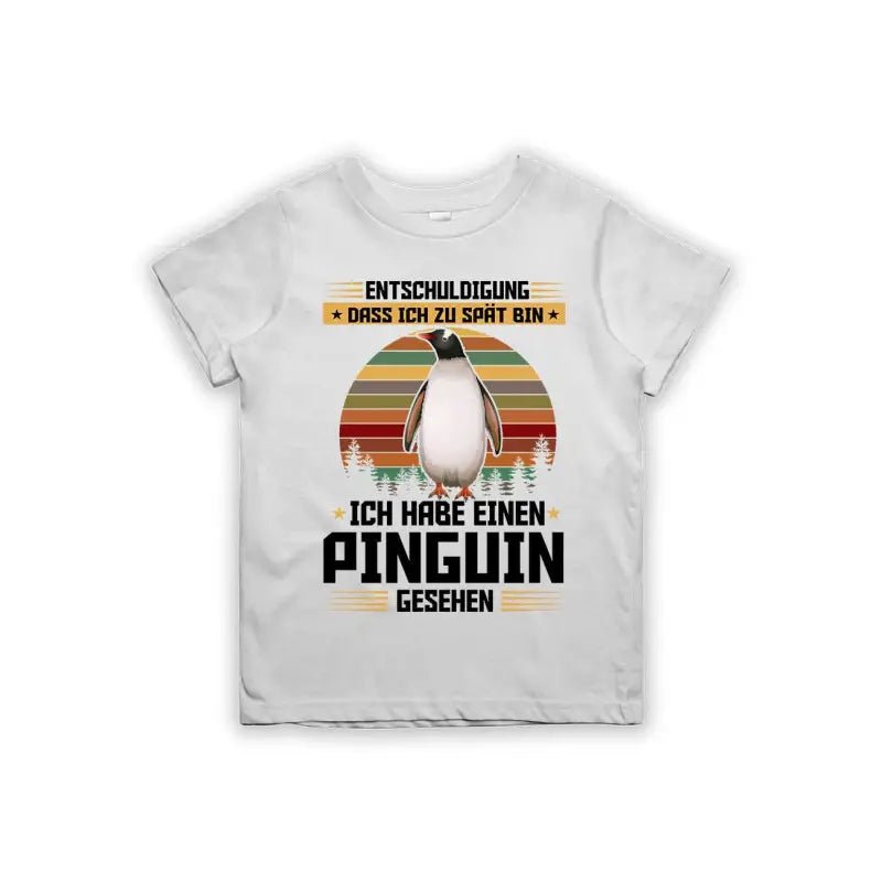 Entschuldigung dass ich zu spät bin... ich habe einen Pinguin gesehen Kinder T-Shirt - Schwarzer - Kaffee