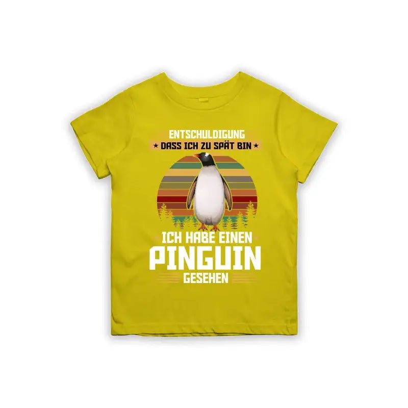 Entschuldigung dass ich zu spät bin... ich habe einen Pinguin gesehen Kinder T-Shirt - Schwarzer - Kaffee