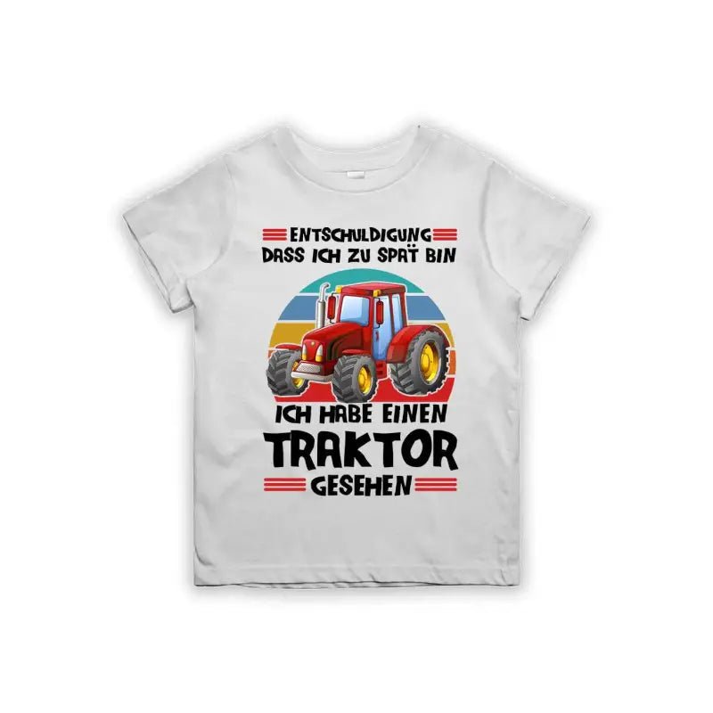 Entschuldigung dass ich zu spät bin... ich habe einen Traktor gesehen Kinder T-Shirt - Schwarzer - Kaffee