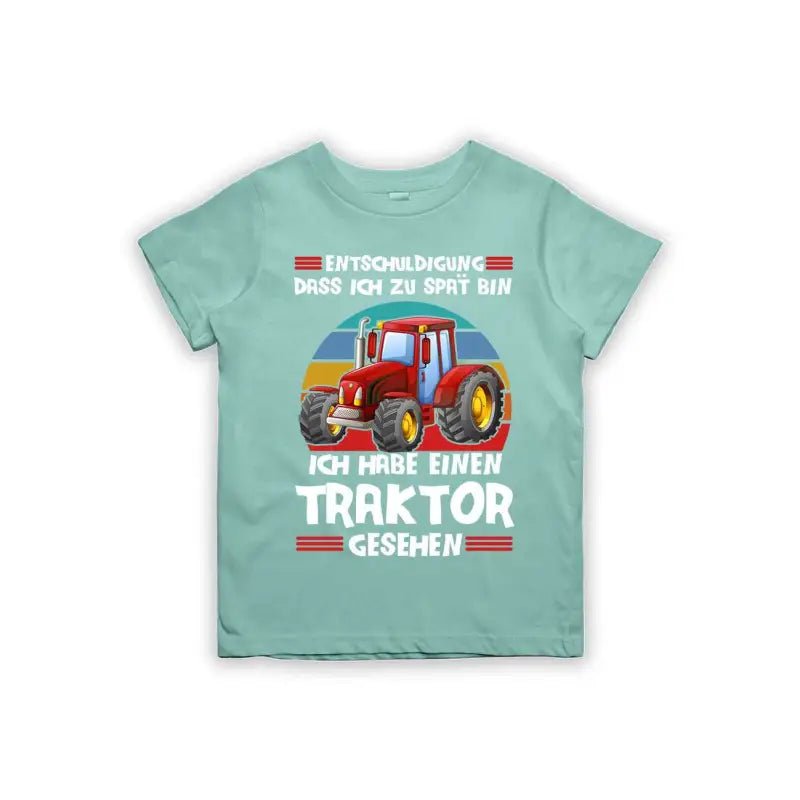Entschuldigung dass ich zu spät bin... ich habe einen Traktor gesehen Kinder T-Shirt - Schwarzer - Kaffee