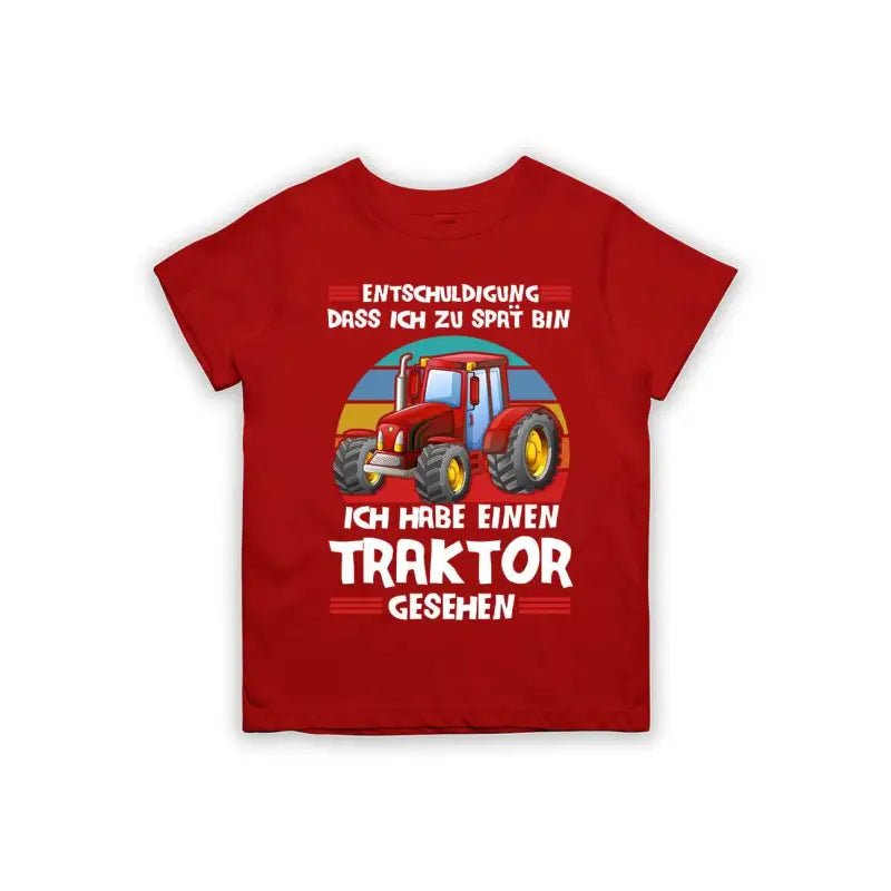 Entschuldigung dass ich zu spät bin... ich habe einen Traktor gesehen Kinder T-Shirt - Schwarzer - Kaffee