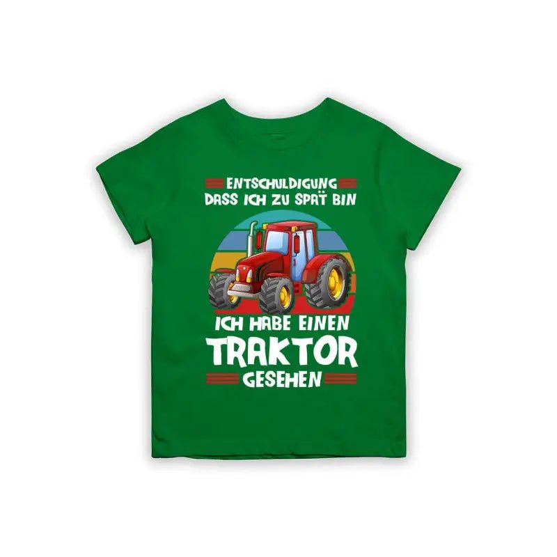 Entschuldigung dass ich zu spät bin... ich habe einen Traktor gesehen Kinder T-Shirt - Schwarzer - Kaffee