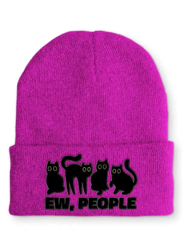 EW, People Statement Beanie Mütze mit Spruch - tshirtladen - Mütze
