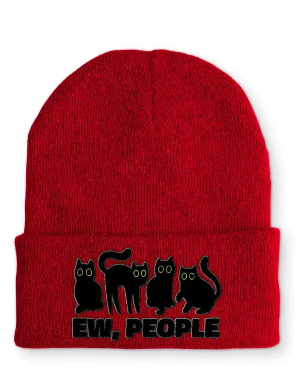 EW, People Statement Beanie Mütze mit Spruch - tshirtladen - Mütze