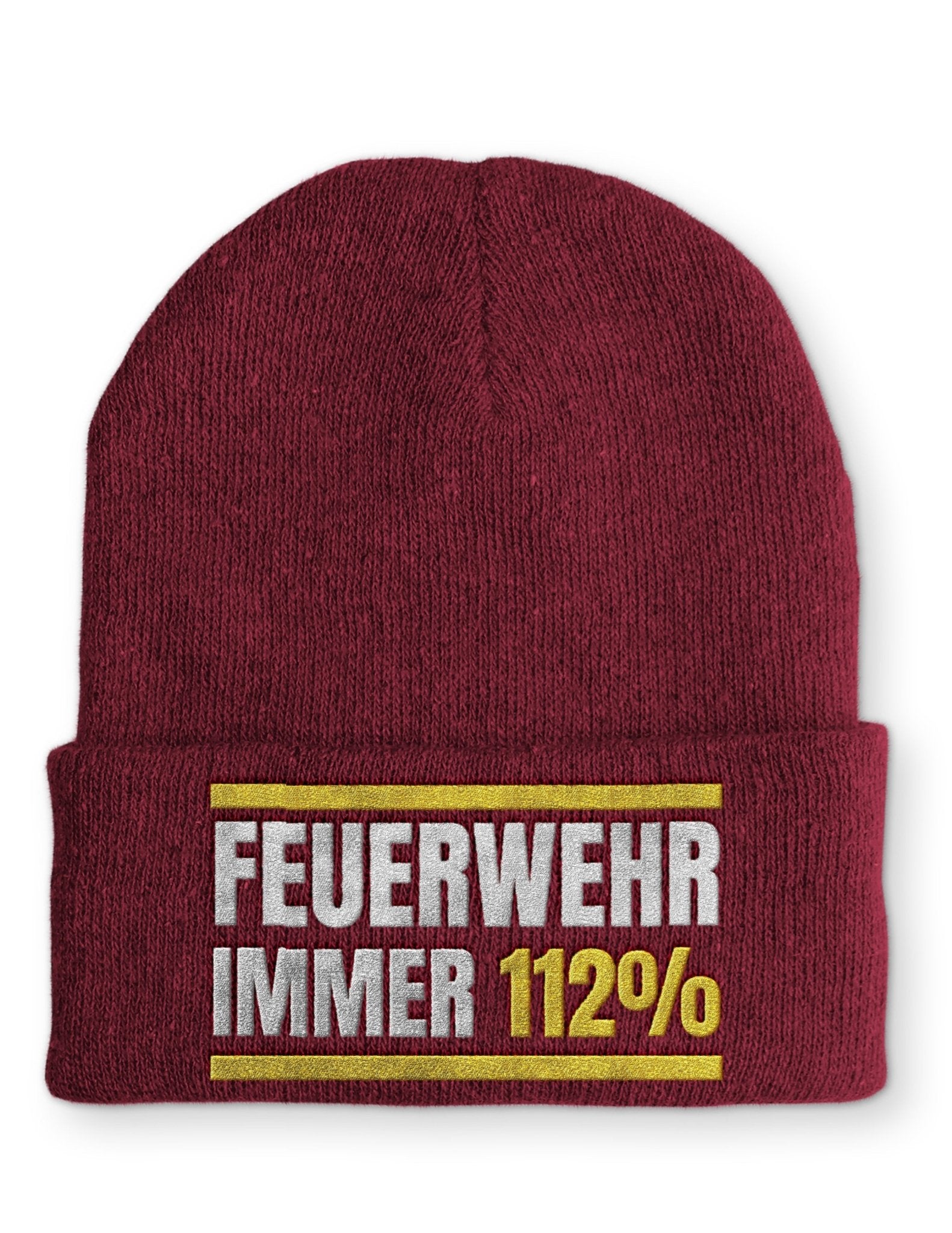 Feuerwehr immer 112% Beanie Mütze mit Spruch - tshirtladen - Mütze