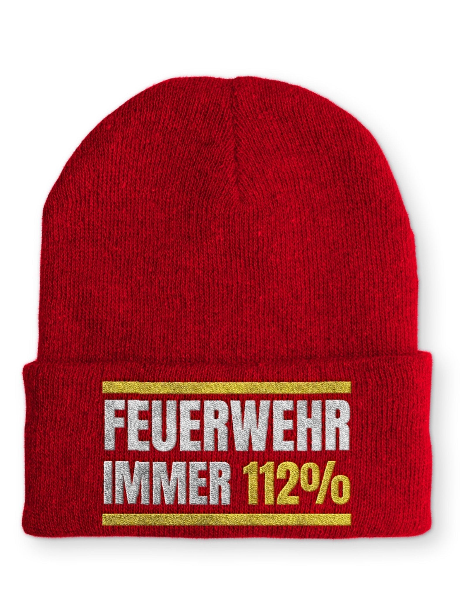 Feuerwehr immer 112% Beanie Mütze mit Spruch - tshirtladen - Mütze