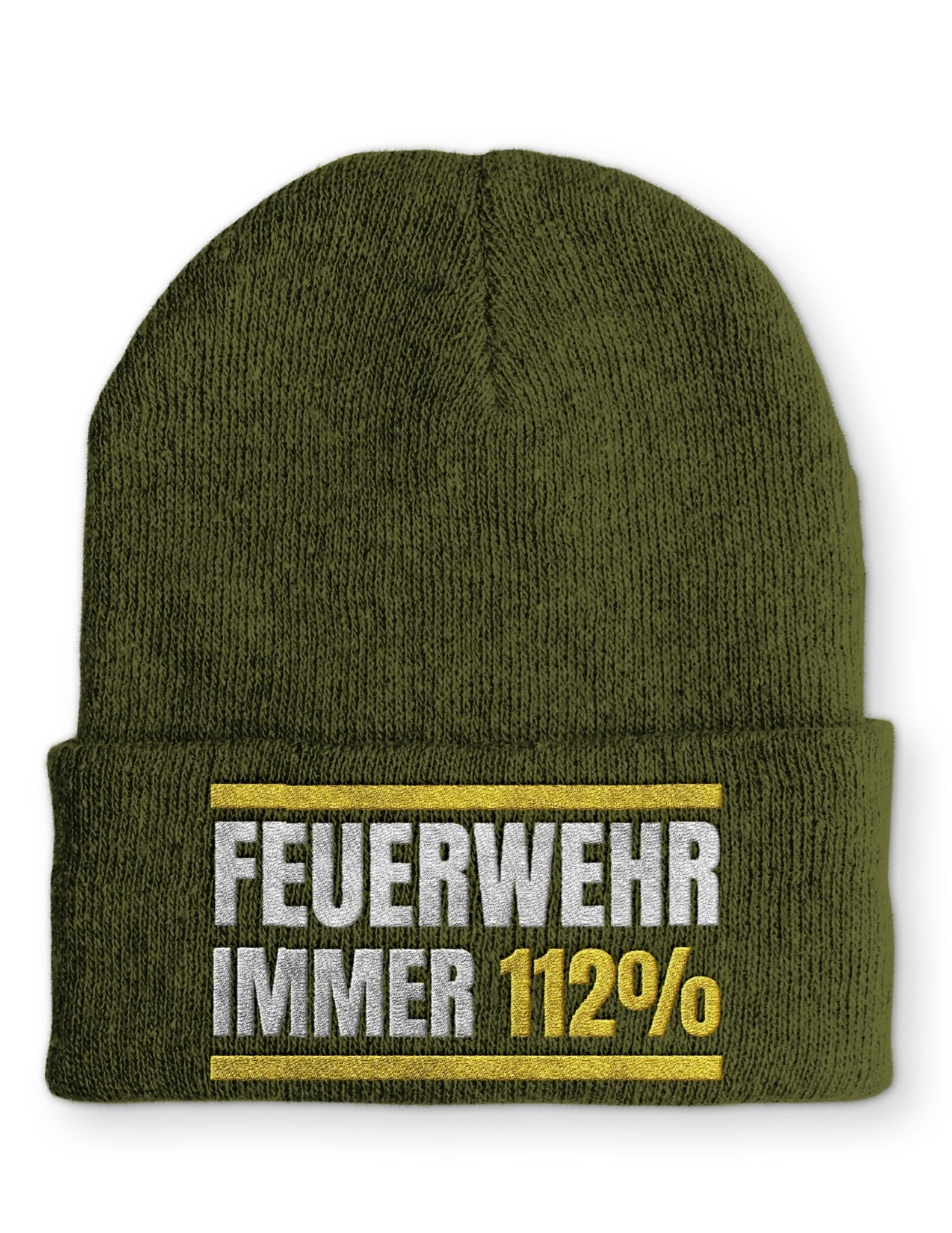 Feuerwehr immer 112% Beanie Mütze mit Spruch - tshirtladen - Mütze