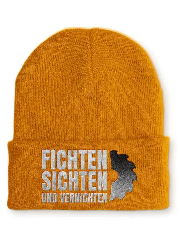 Fichten Sichten und Vernichten Statement Beanie Mütze mit Spruch - tshirtladen - Mütze