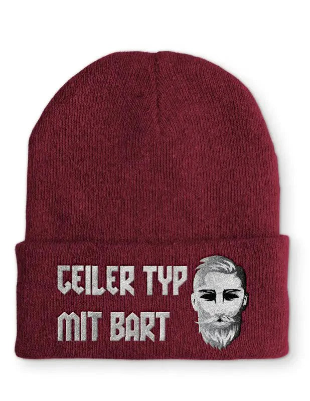 Geiler Typ mit Bart Statement Beanie Mütze mit Spruch - tshirtladen - Mütze