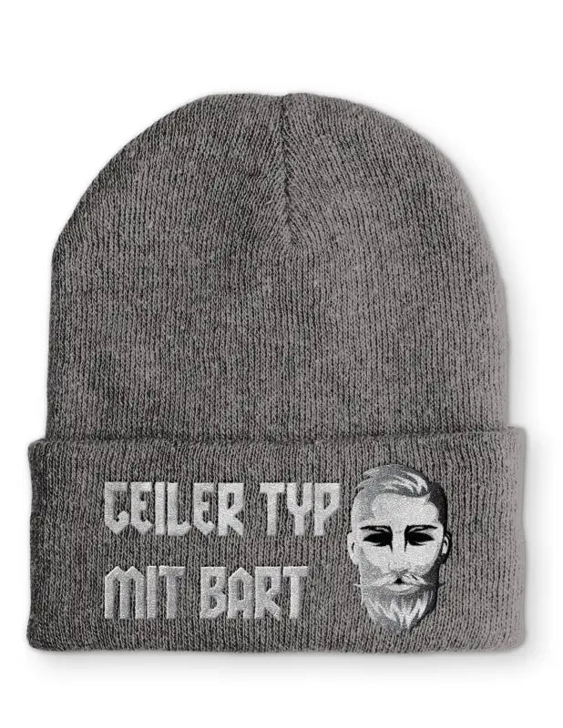 Geiler Typ mit Bart Statement Beanie Mütze mit Spruch - tshirtladen - Mütze
