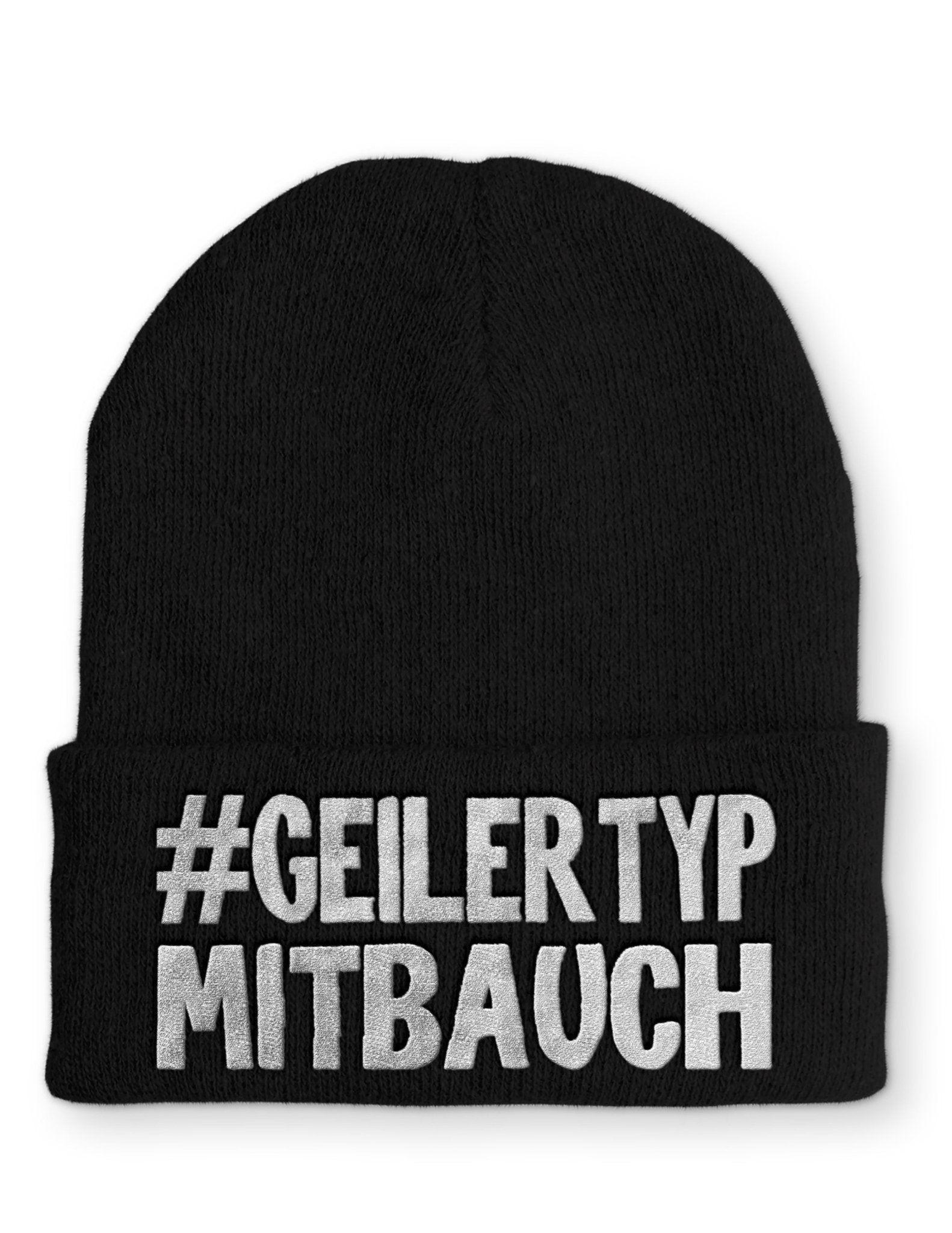Geiler Typ mit Bauch Beanie Mütze mit Spruch - tshirtladen - Mütze