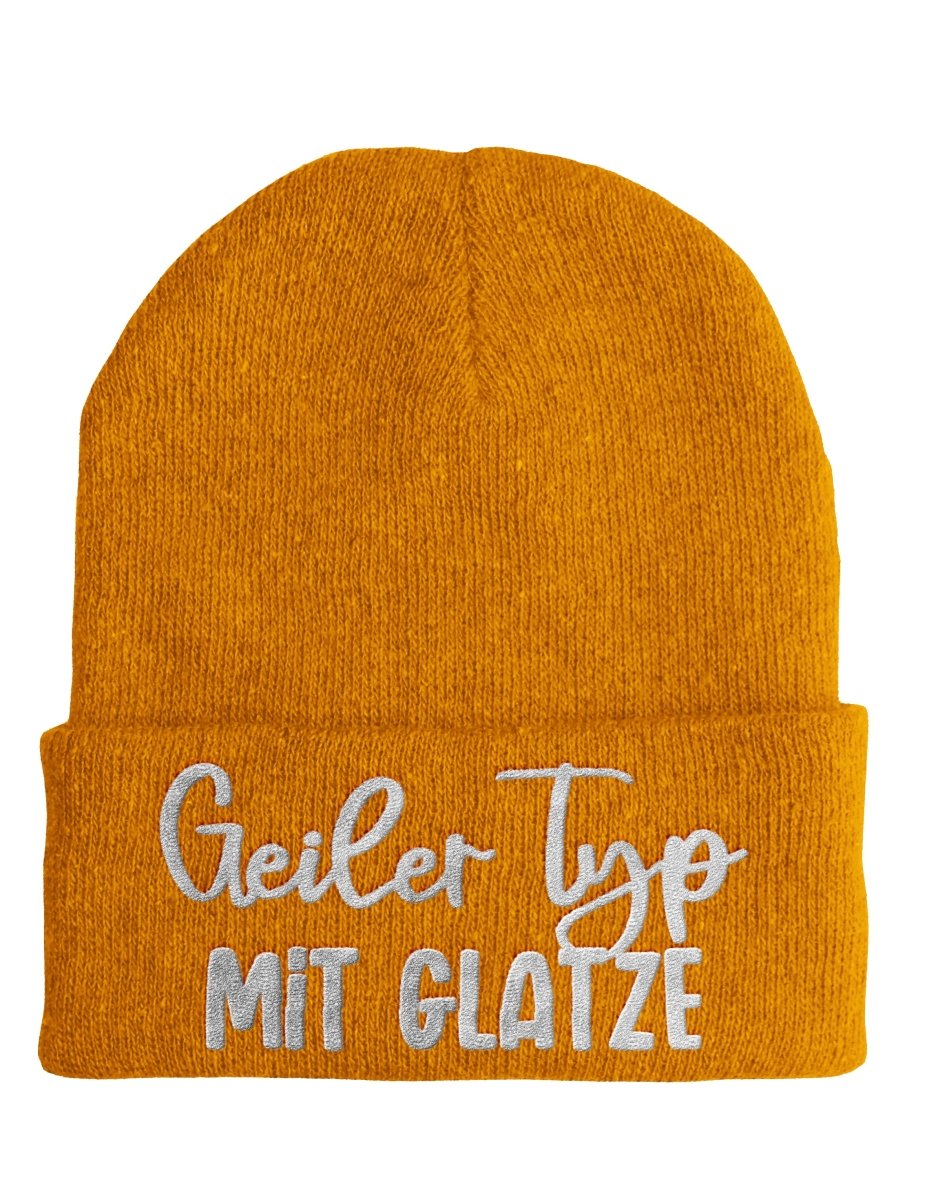 Geiler Typ mit Glatze - Beanie - Mütze mit Spruch - Schwarzer - Kaffee
