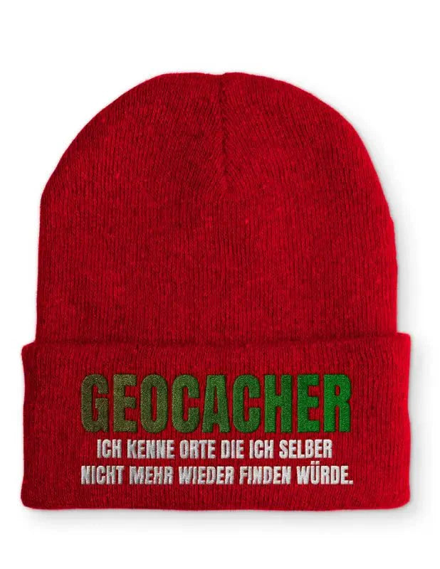 Geocacher Ich kenne Orte die ich selber nicht mehr wieder finden würde. Statement Beanie Mütze mit Spruch - tshirtladen - Mütze