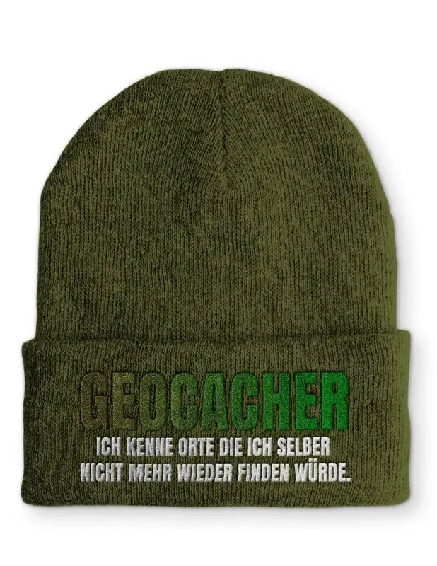 Geocacher Ich kenne Orte die ich selber nicht mehr wieder finden würde. Statement Beanie Mütze mit Spruch - tshirtladen - Mütze