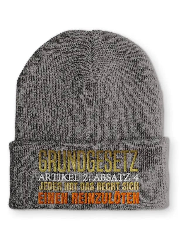Grundgesetz Artikel 2 Absatz 4 jeder hat das Recht sich einen reinzulöten Statement Beanie Mütze mit Spruch - tshirtladen - Mütze