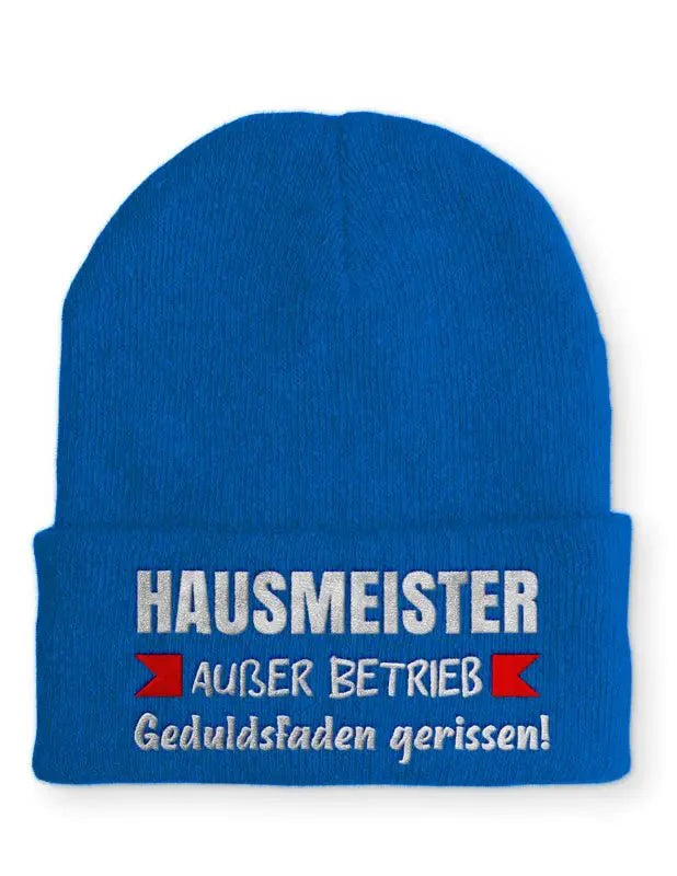 Hausmeister Außer Betrieb Geduldsfaden gerissen! Statement Beanie Mütze mit Spruch - tshirtladen - Mütze