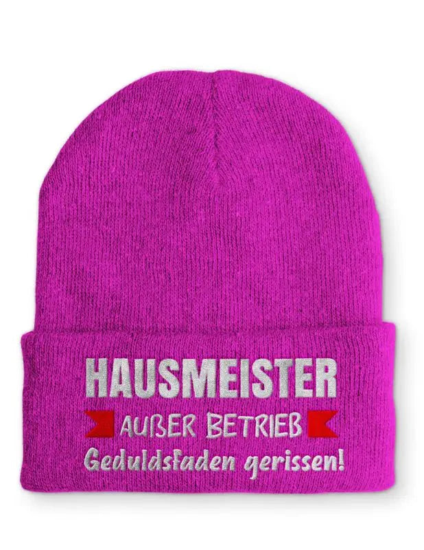 Hausmeister Außer Betrieb Geduldsfaden gerissen! Statement Beanie Mütze mit Spruch - tshirtladen - Mütze