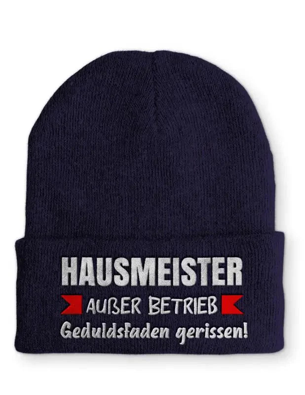 Hausmeister Außer Betrieb Geduldsfaden gerissen! Statement Beanie Mütze mit Spruch - tshirtladen - Mütze