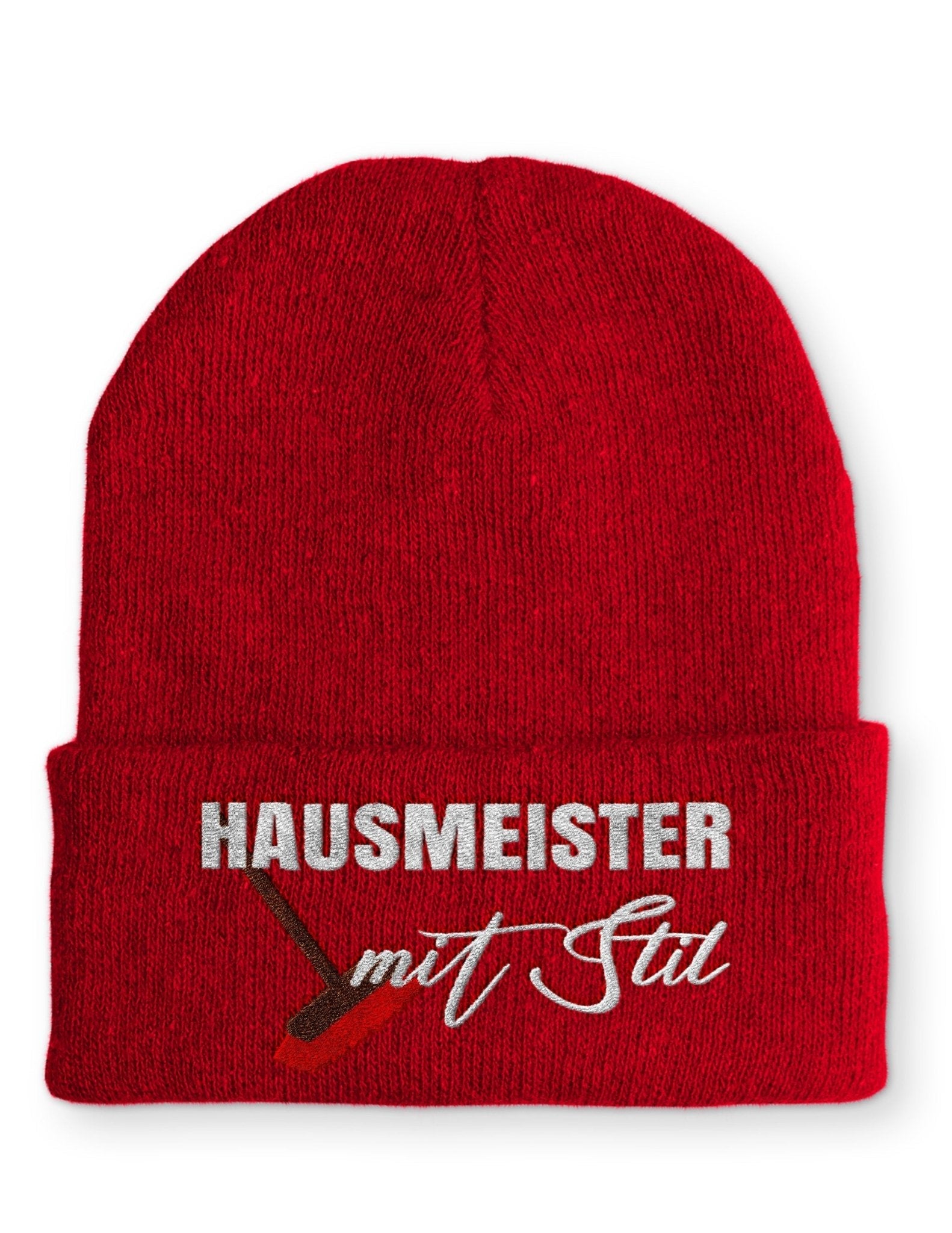Hausmeister mit Stil Beanie Mütze mit Spruch - tshirtladen - Mütze