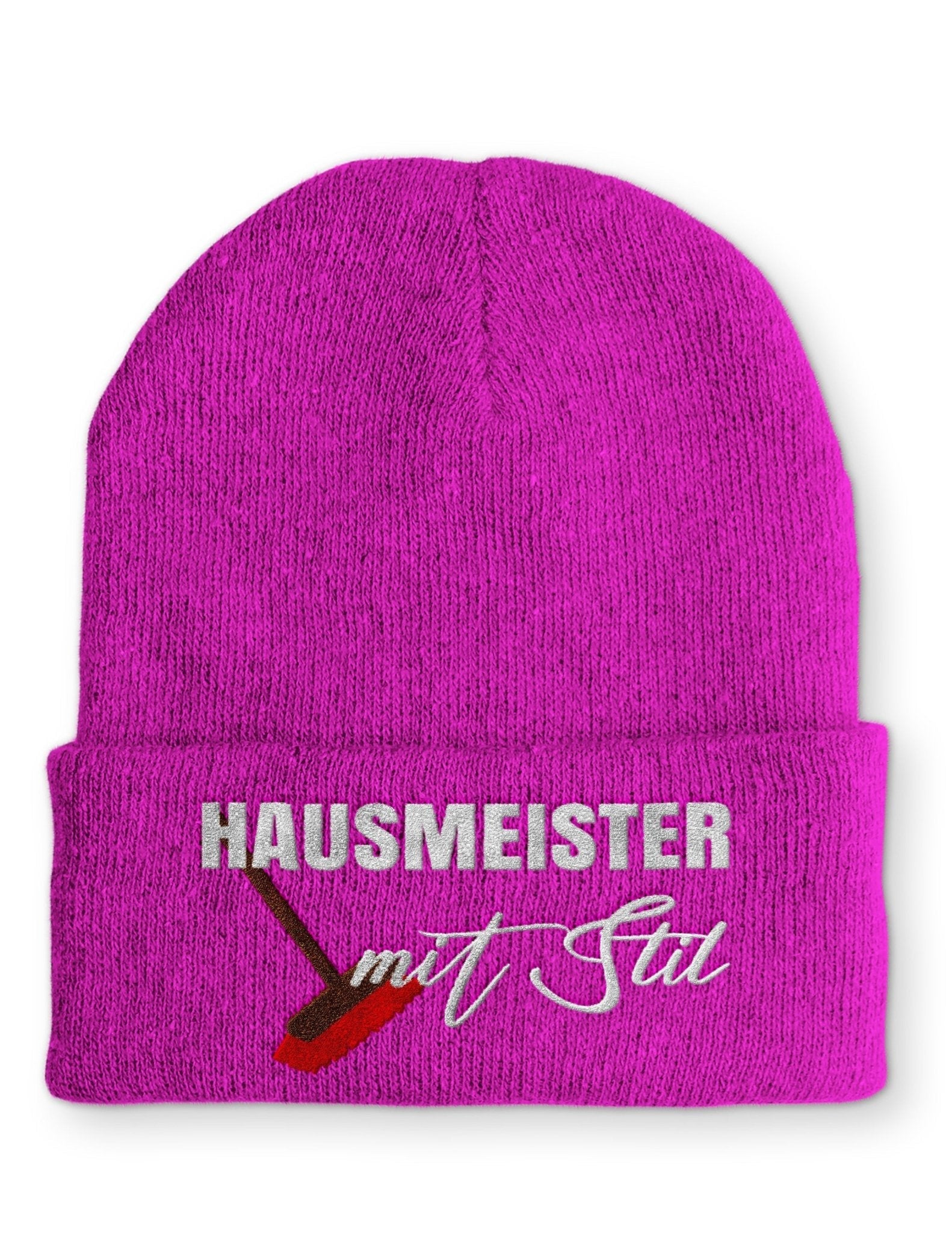 Hausmeister mit Stil Beanie Mütze mit Spruch - tshirtladen - Mütze