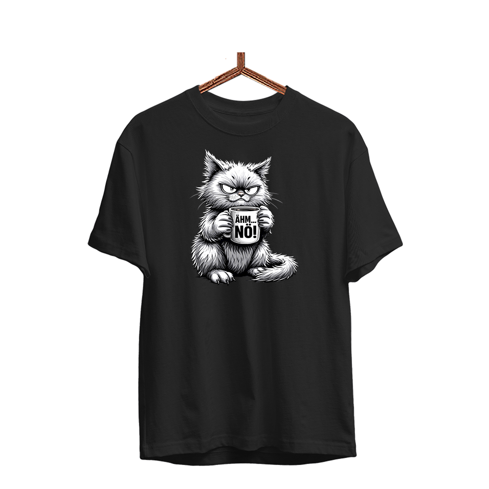 Herren T-Shirt Ähm... Nö - Schwarzer - Kaffee