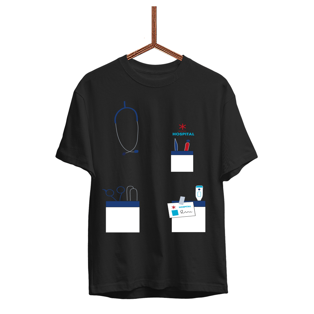 Herren T-Shirt Arzt - Schwarzer - Kaffee