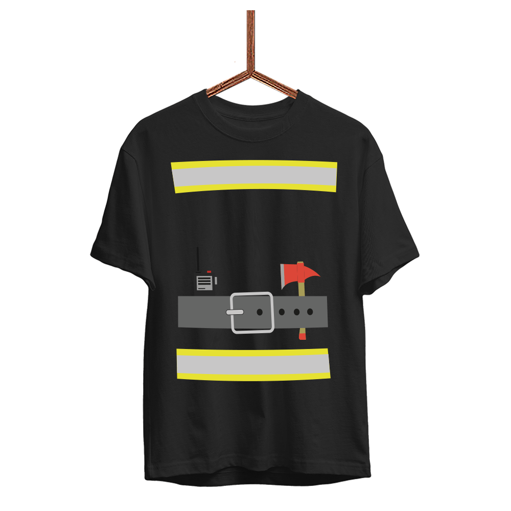 Herren T-Shirt Feuerwehrmann - Schwarzer - Kaffee