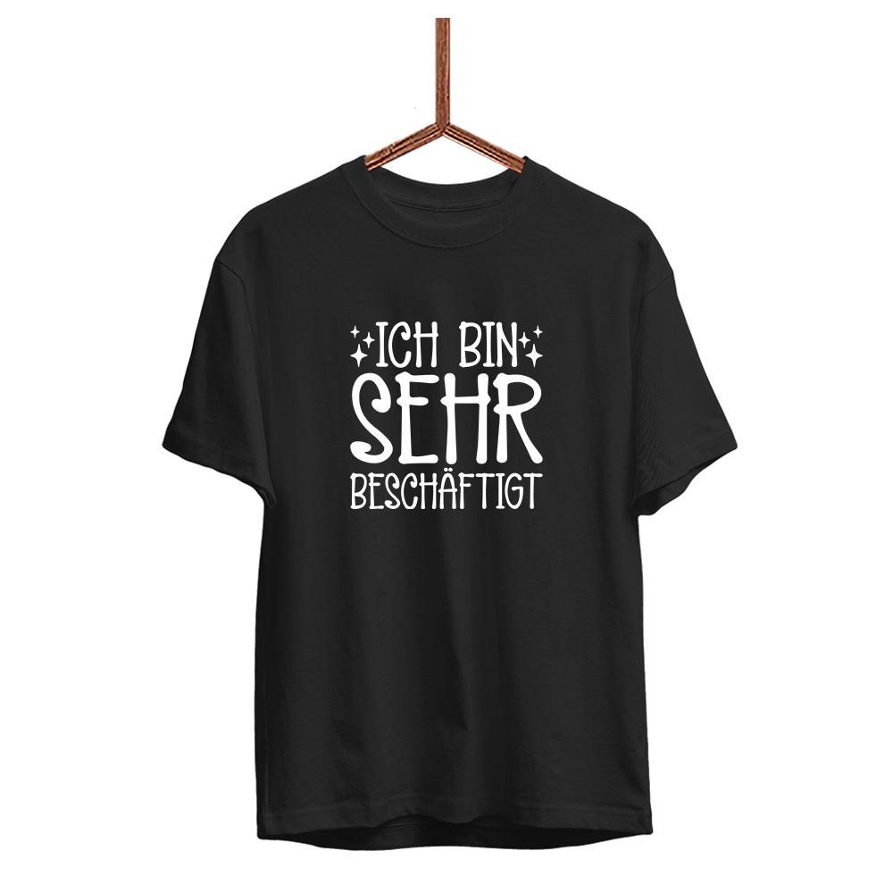 Herren T-Shirt Ich bin sehr beschäftigt - Schwarzer - Kaffee